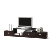 Baxton Studio Ftv-4125 Marconi Brown Asymmetrical Modern Tv Stand